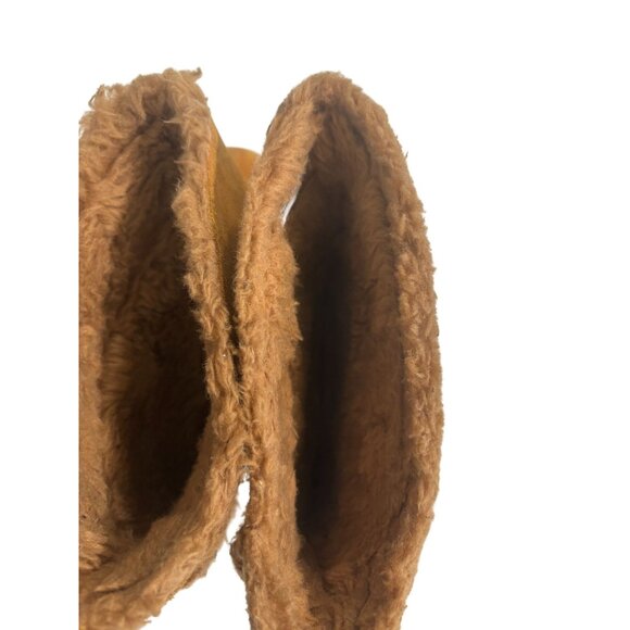 Timberland Womens 9W Tan Suede Fur-Lined Tall Boots With Rubber Soles - Picture 13 of 13